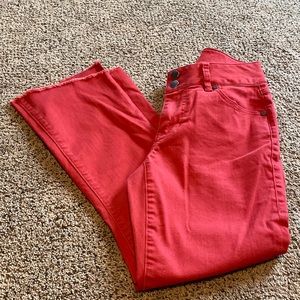 Cabi hi-low crop red jeans size 4